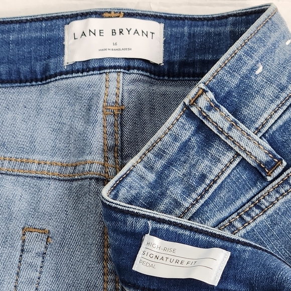 NWT Lane Bryant High-Rise Signature Fit Blue Pedal Jeans Size 16 - Picture 10 of 11